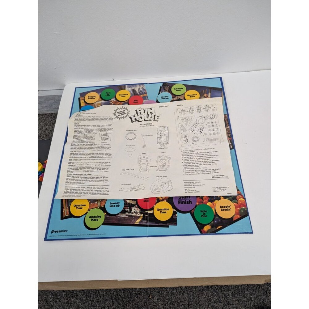 Fun House Board Game REPLACEMENT Game Board & Instructions